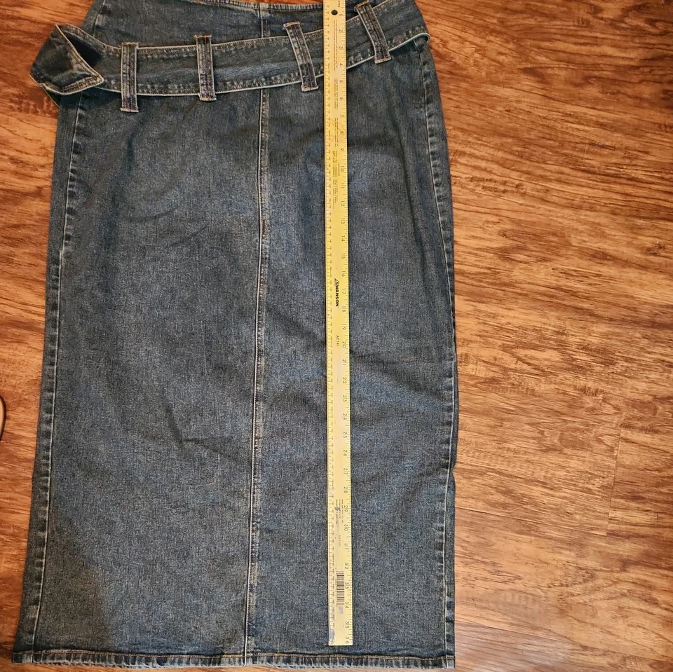 ASHLEY STEWART 女式牛仔裙蓝色全长谦虚,尺寸 14 W — 第 2/4 张图片