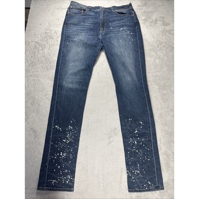 Regi Phenom Men's Jeans Dark Wash Bleach Spashed Luxury Denim Designer Size 38