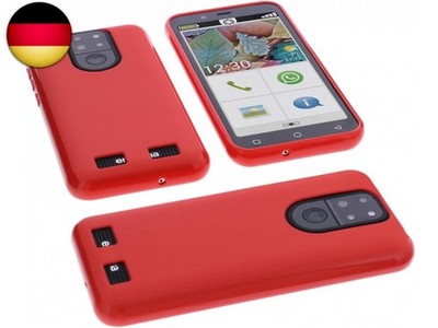 Hülle kompatibel mit Emporia Smart 5 Mini Schutzhülle rot Tasche Gummi TPU H
