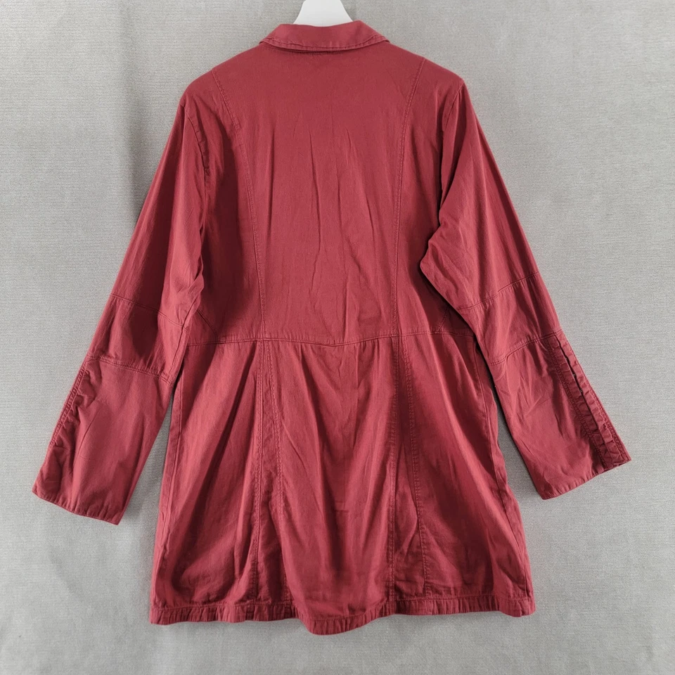 Vestido Free People para mujer XL rojo óxido mini camisa Thea manga acampanada frente a presión Foto 3 de 4