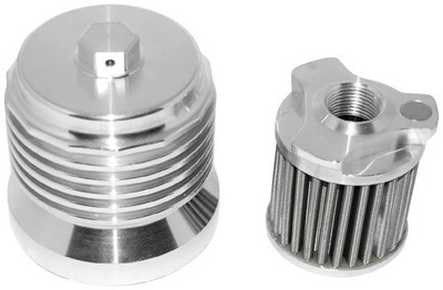 PC Racing Stainless Steel Reusable Spin On Oil Filter Gun Metal Gray PCS2