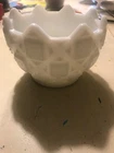Vintage Westmoreland Milk Glass Candy Dish "Old Quilt" Pattern