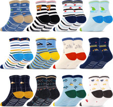 Toddlers Kids Non Slip Socks Grips Sticky Slippery Crew Socks for 1-7 Years Old