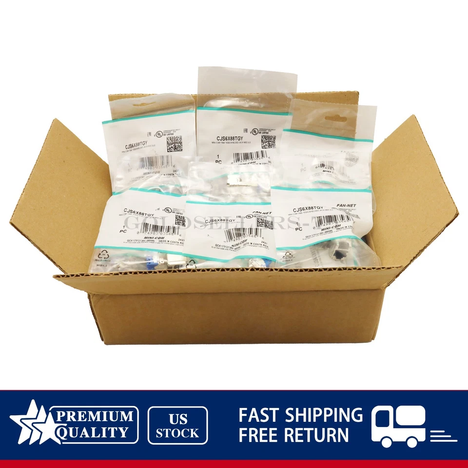 NEW 50PCS/Box Fits For Mini-Com TX6A 10GIG Shielded Jack Module CJS6X88TGY US - Image 3 of 4
