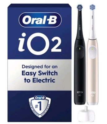 Oral-B iO Series 2 Elektrische Zahnbürste - Duo - Night Black & Calm Pink