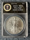 2013 (S) American Silver Eagle $1 ANACS MS70 In Presidential Seal Series Slab !
