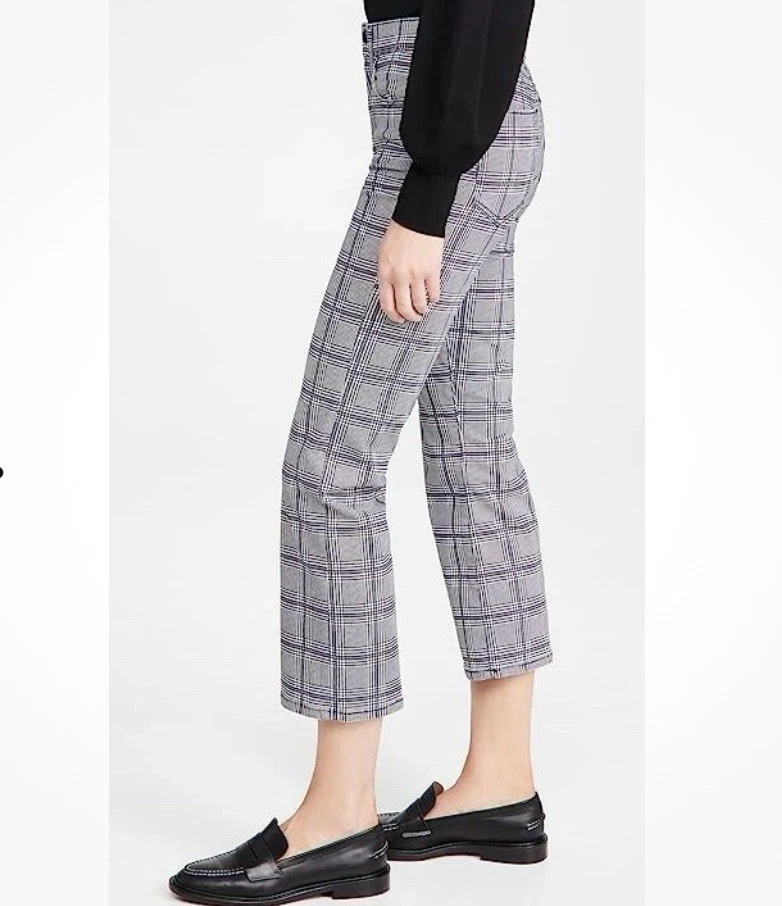 Joe’s The Callie Grey Purple Houndstooth Plaid High Rise Crop Boot Size 29 $198 - Image 2 of 4