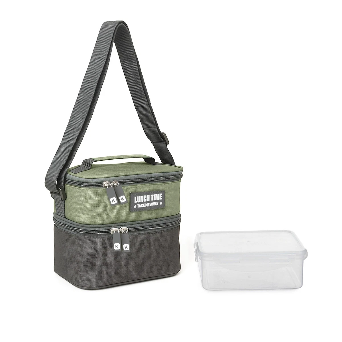 FRADABOX® Bento - Contenitore per il pranzo Remy, 2100 ml, 3 ripiani con scomparti e posate, in acciaio inox, senza BPA, grande, adatto per adulti, lavabile in lavastoviglie e microonde