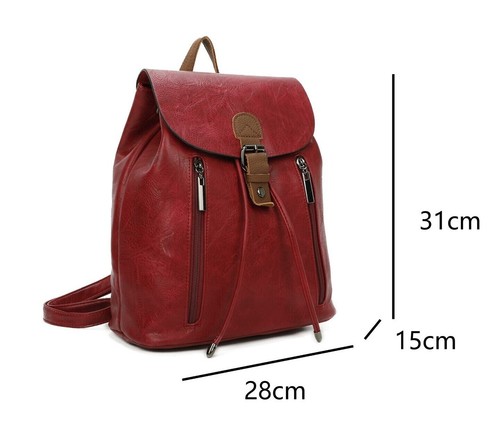 Women Leather Backpack Small Shoulder Handbag Ladies Grab Handle Hand bag UK - Picture 2 of 14