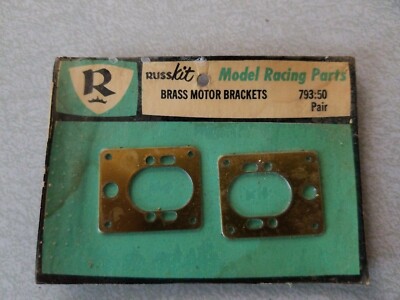 Russkit  Slot Car Brass Motor Brackets 1 Pair  NOS 1/32, 1/24
