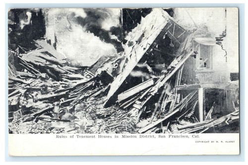 1906 Ruinen Mission District San Francisco Erdbeben Feuer Kalifornien CA Postkarte - Bild 2 von 3
