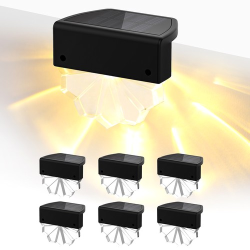 6 Pack Solar Fence Lights Outdoor Garden Yard Deck Stairs Step Decor Lamp T8D7 - Picture 2 of 8