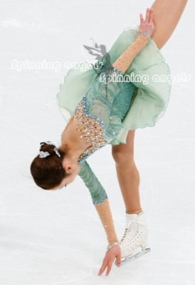 Girl Competition Figure skating Dress Ice Skating Dress Costume green  dyeing | eBay