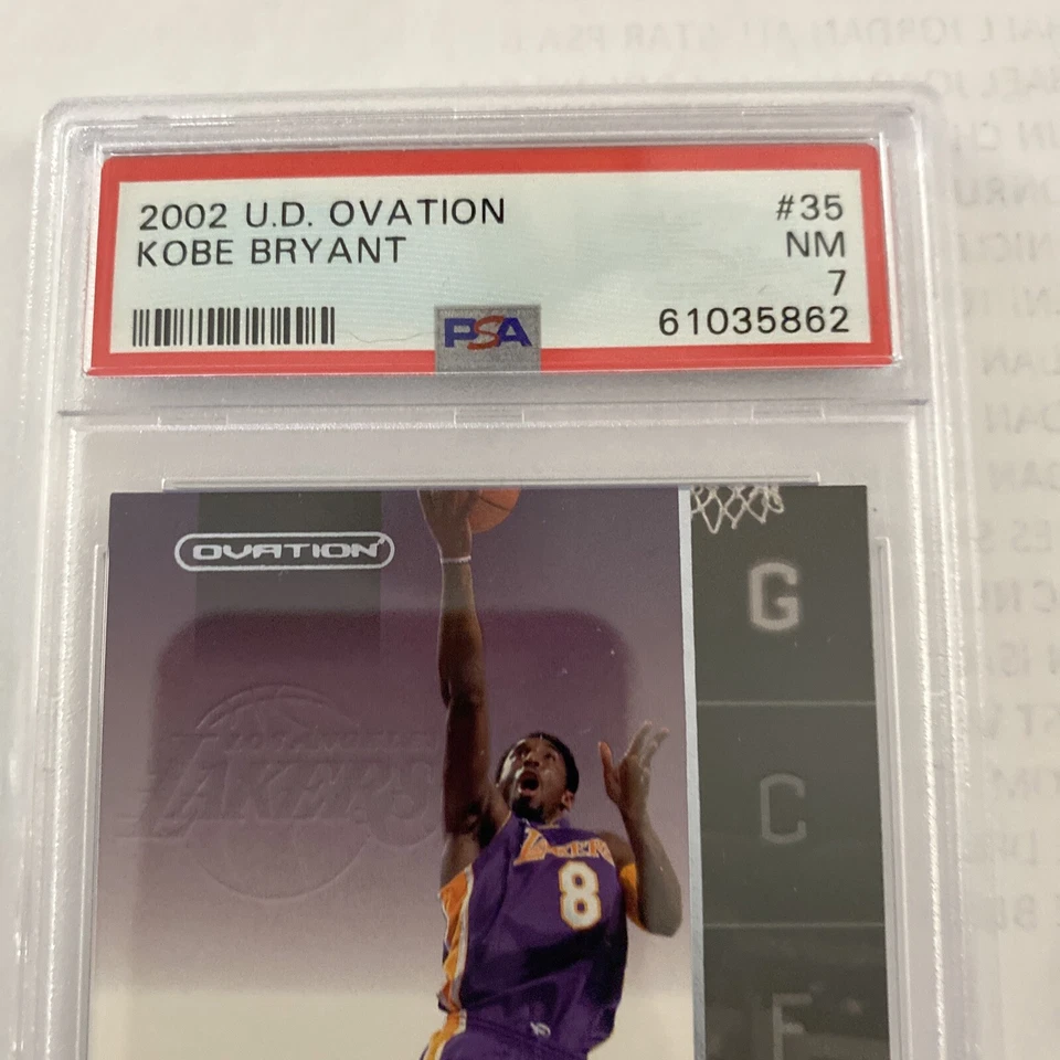 2002 UD Ovation #35Kobe Bryant Los Angeles Lakers HOF PSA 7 - Image 2 of 4