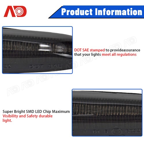For BMW E60 E61 E82 E88 E90 E91 E92 E93 Sequential LED Side Marker Lights Smoked - Picture 5 of 11