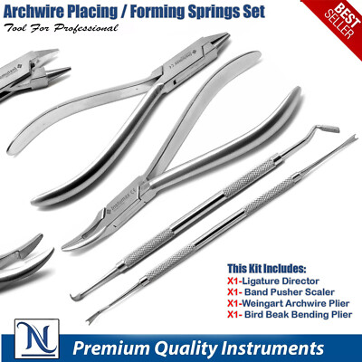 Set de Pinzas Ortodónticas Profesionales   Bird Beak Weingart Band Pusher para