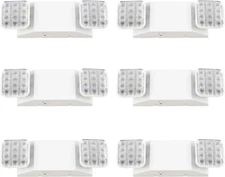 LED Emergency Light Commercial Adjustable 2 Head Battery Backup UL Listed 6 Pack