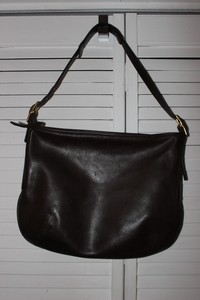 VINTAGE COACH A1D-9213 BROWN LEATHER ZIP SHOULDER BAG HOBO TOTE PURSE | eBay