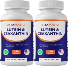 Vitamatic | 2 Pack  Lutein 40mg with Zeaxanthin 10mg |  240 Softgel