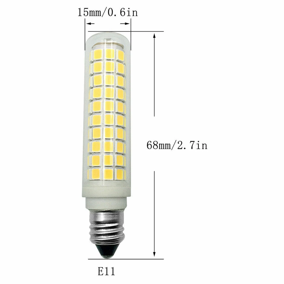 3pcs E11 LED Light Bulb 104-2835 Lights Ceramics Glass Ceiling Fan Lamp Bright - Image 2 of 4
