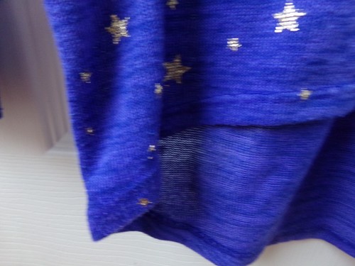 FLAW Girls 14 GOLD Stars BLUE Sweater Shirt Whimsical Size Large Old Navy - Picture 10 of 21