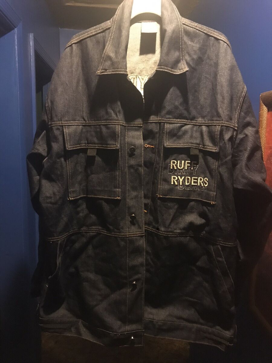 Vintage Ruff Ryders Dirty Denim Jean Jacket DMX XL RARE Dark Vintage Ruff Ryders Dirty Denim Jean Jacket DMX XL RARE Dark