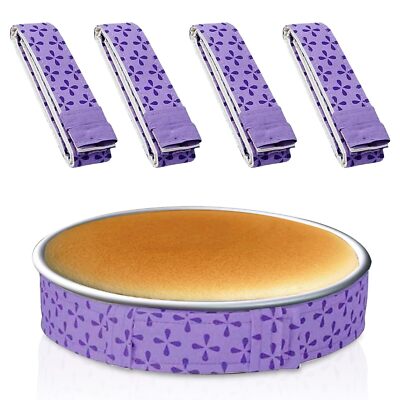 4 Pcs Baking Strips Cake Pan Dampen Strips Absorbent Thick Cotton Cake Strips...