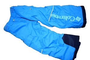 E2 !WOW! COLUMBIA XXS 4/5 Omni Tech Blue Black Fleece Lined Snow Pants (Outgrown