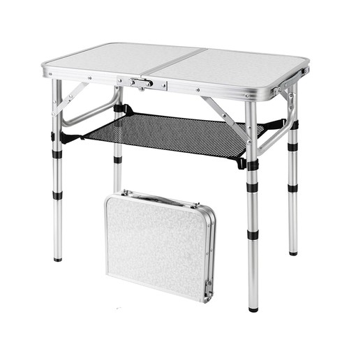 Folding Picnic Table, Small Camping Table with Adjustable Heights