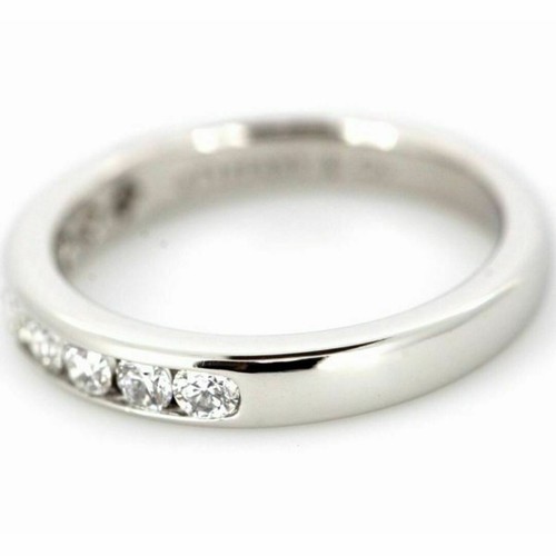 Authentic Tiffany & Co. Half Circle Diamond US Size 4 Pt950 Ring - Picture 3 of 7