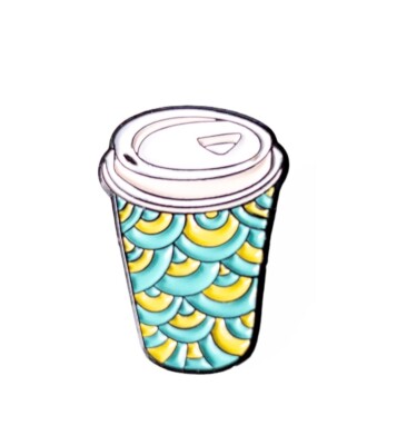 Coffee Cup Pin, Enamel Lapel Pin for Coffee & Tea Drinkers