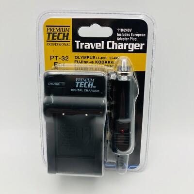Premium Tech Pro Travel Charger PT-32,  110/240V European Adapter & Car NEW!