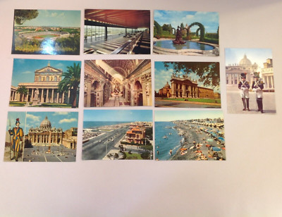 Vtg 10Pc Lot Color Postcards Rome Roma Italy Vatican City Olympic Stadium Ostia