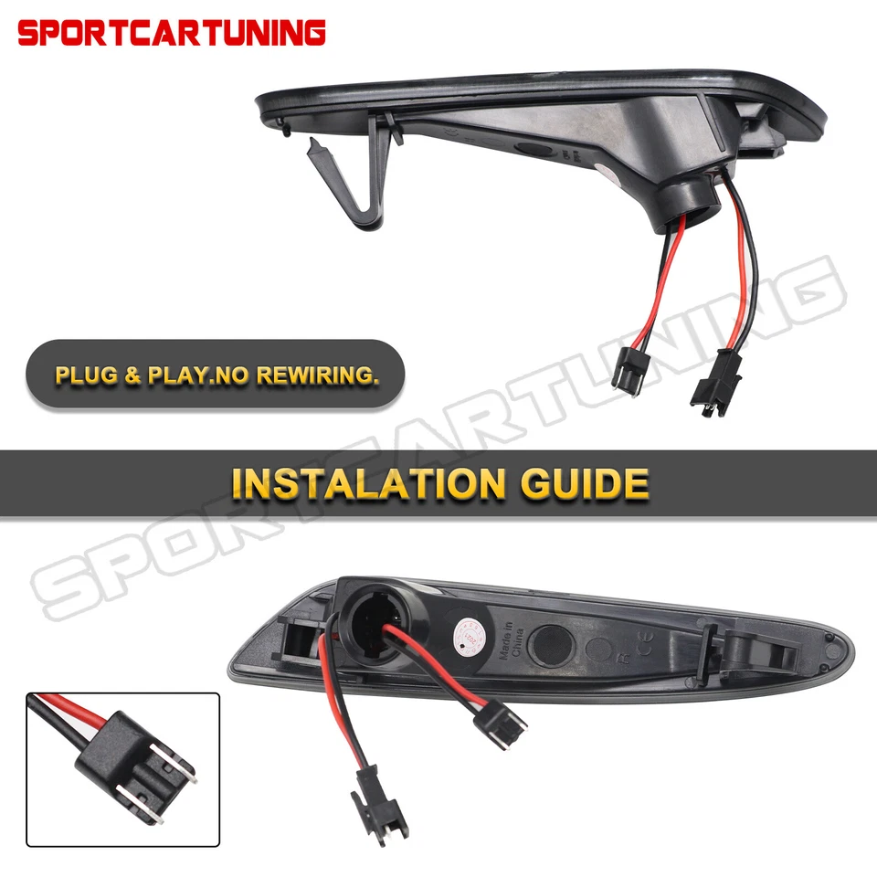 For 03-06 Mercedes W211 E-Class LED Front Bumper Side Marker Lights Smoked Lens — 第 3/4 张图片