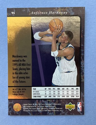 NBA ハーダウェイ 直筆サイン入り大判カード UPPER DECK UDA METAL CARD 1996 UPPER DECK ANFERNEE 