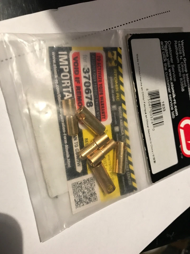 VEN1633 Venom Micro Bullet Plug 5.5mm for 10-12awg wire (3 Sets) VENOM RC PART - Image 2 of 3