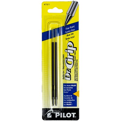Pilot 77211 Blue Ink 0.7mm Fine Retractable Ball Point Pen Refill, Pack of 2