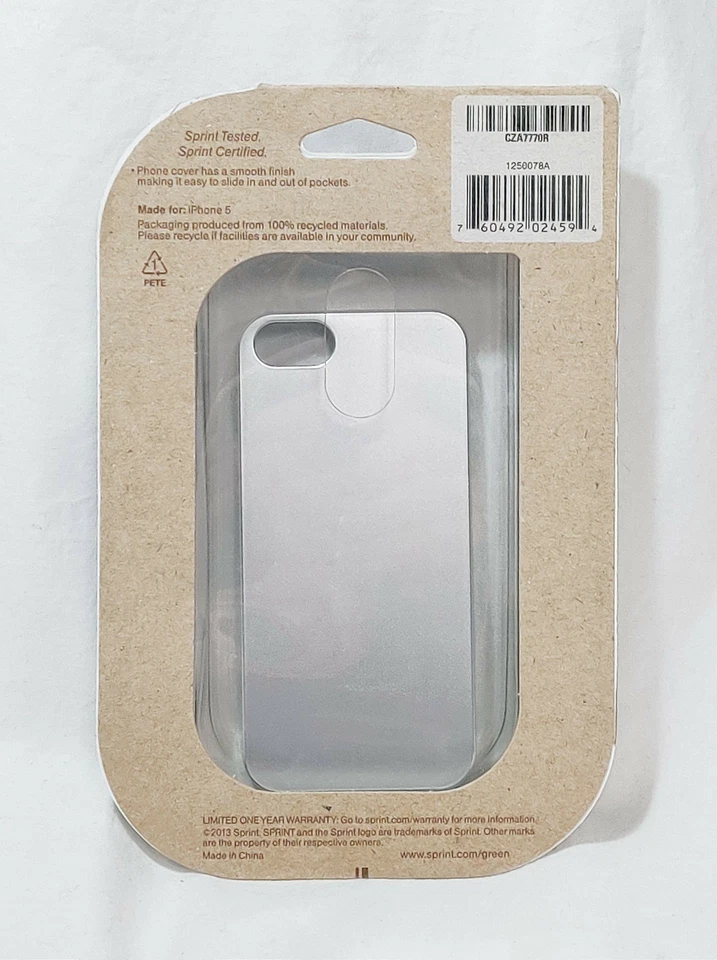 NUEVA Funda Rígida Cubierta Protectora Sprint PLATEADA para Apple iPhone 5 / 5s Foto 2 de 3