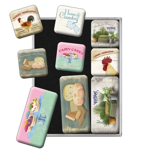 Set D'aimants Frigo 9 Pièces Happy Cats - Style Vintage, Neuf, Fabrication Allemagne
