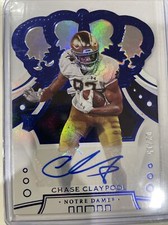 2020 Panini Chronicles Draft Picks Chase Claypool Blue Crown Royale RC Auto /15