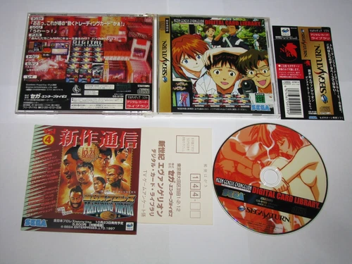 Neon Genesis Evangelion Digital Card Library Sega Saturn Japan obi reg US Seller