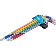 BGS 74468 Winkelschl&uuml;ssel-Satz Multicolour extra lang T-Profil (f&uuml;r TX) mit