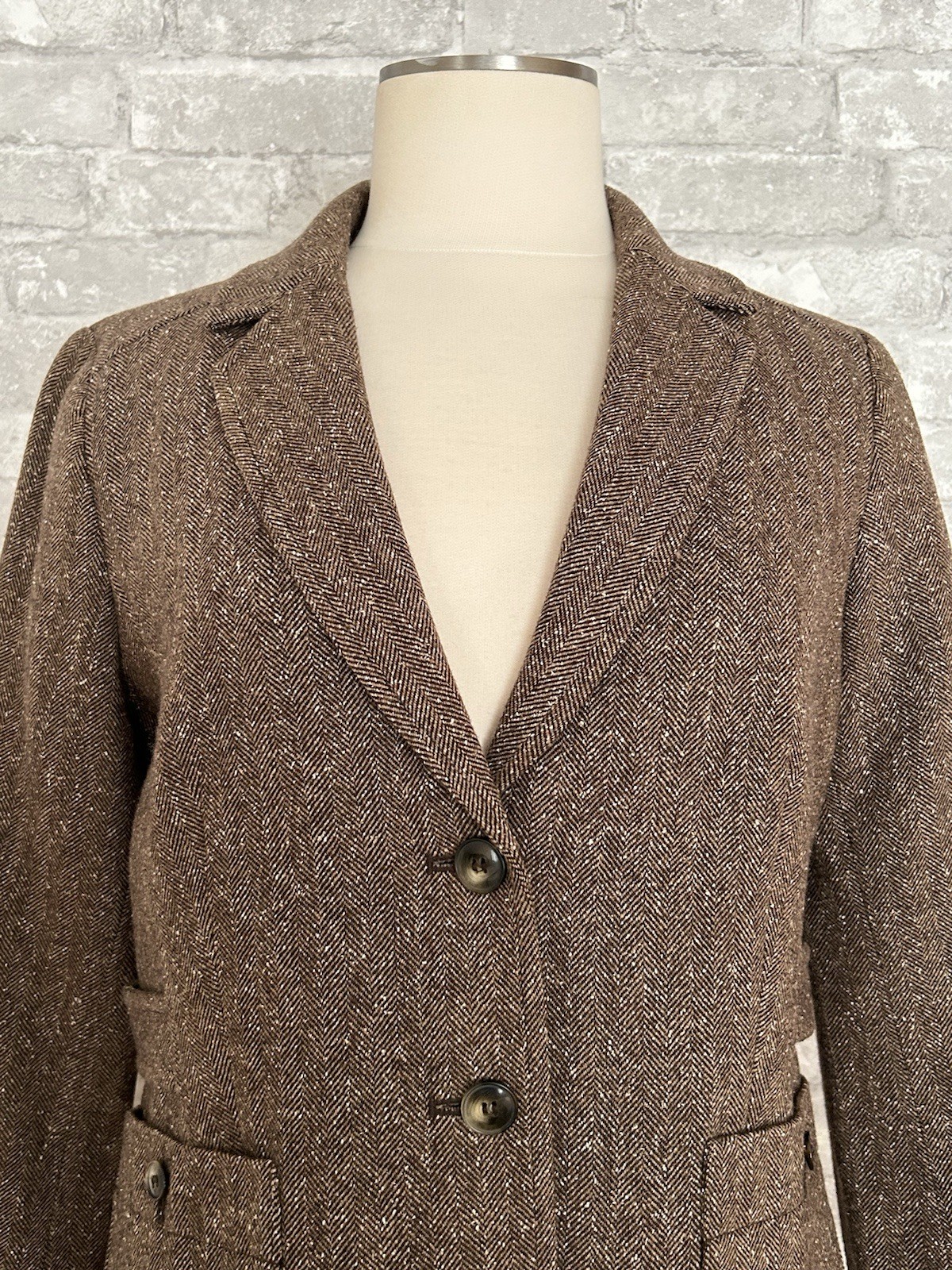 Pendleton Herringbone Preppy Blazer Jacket 10 Bro… - image 2