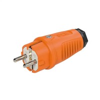 Gummi-Schutzkontaktstecker, Orange, IP44, 16A, 250V~, Din 49440/441