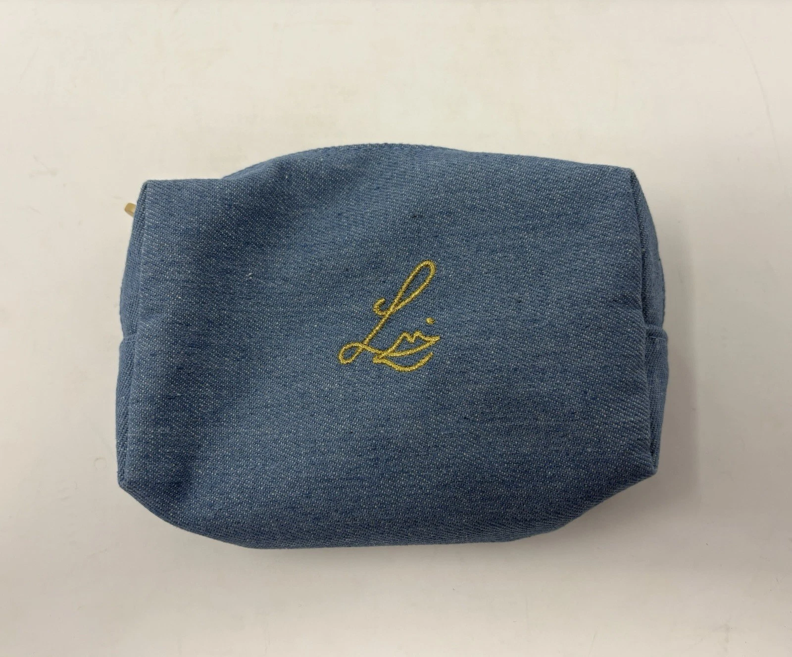 Lisa Eldridge Blue Denim Cosmetic Toiletry Pouch Bag Gold Zippered Travel Makeup
Opens in a new wind