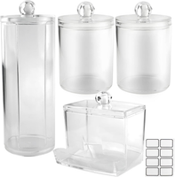 Badezimmer-Organizer FüR WattestäBchen Und Wattepads Stapelbar, Transparent, Set