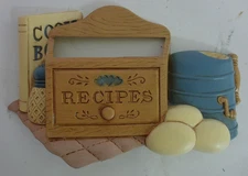 Vtg 1992 Burwood Products Wall Pocket Recipe Box Kitchen Farmhouse Wall Decor