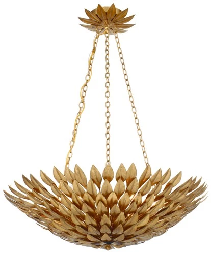 Crystorama Broche 24" Wide Antique Gold Pendant Light - Picture 2 of 10