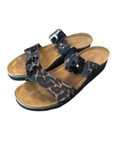 Naot Womens Size 41 EU 10 US Ashley Cheetah Patent Sandals Made In Israel