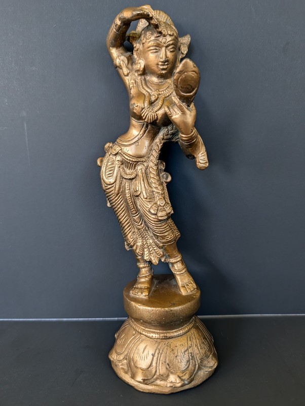 Apsara Hindu BEAUTIFUL Woman Statue Handmade 8 1/2" Hindu Deity heavy dense 